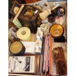 Advertising boxes, C. 1920's/30's, Magic Lantern Slides, fur purses, tins