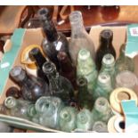 Collection of old glass bottles