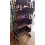 Edwardian mahogany three-tier open bookshelves