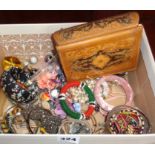 Box of assorted costume jewellery, inc. bangles, etc.