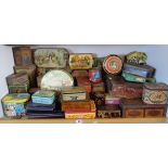 Large collection of old tins