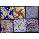 Set of six ceramic tiles - "La Suite Catalane", designed by celebrated Surrealist artist Salvador