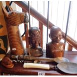 Assorted Tribal wooden carvings, figures etc