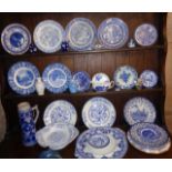 Collection of assorted blue and white china