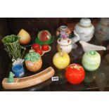 Beswick, Shelley, Carlton ware fruit shaped preserve pots and Sylvac pieces