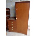 1950s gentleman's wardrobe and chest of drawers unit