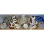 Pair of Staffordshire Spaniels and a pair of Japanese blue and white plates and other assorted