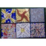 Set of six ceramic tiles - "La Suite Catalane", designed by celebrated Surrealist artist Salvador