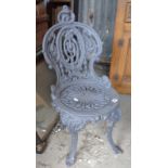 Victorian cast-iron garden chair, possibly Coalbrookdale