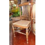 Victorian child's chair with cane seat
