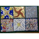 Set of six ceramic tiles - "La Suite Catalane", designed by celebrated Surrealist artist Salvador