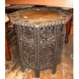 Moorish carved wood folding table