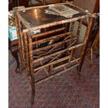 Victorian bamboo lacquer Canterbury table