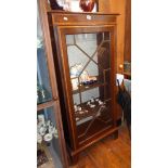 Edwardian inlaid mahogany china cabinet with single astragal glazed door