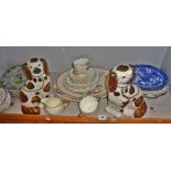 Pair of Staffordshire Spaniels and a pair of Japanese blue and white plates and other assorted
