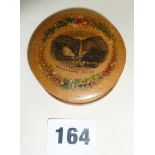 Mauchline Ware snuff box or trinket box depicting Blackgang Chine to lid and Osborne under