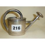 Small Continental silver watering can, with marks under, approx., 3.5" high