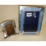 Hallmarked silver and oak frame, and another silver photograph frame