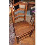 18th c. ash and elm ladder back chair