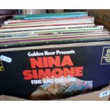 Box of Jazz and vinyl LPs