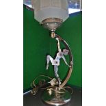 Art Deco chrome lady table lamp