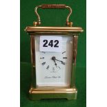 Brass carriage clock by The London Clock Company