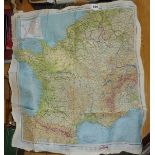 WW2 1944 RAF silk escape map - ZONES OF FRANCE (2nd Edition)