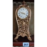 Gilt metal mantle clock with modern movement