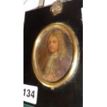 18th c. portrait miniature (oil on copper) of a gentleman