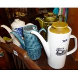 Four retro ceramic coffee pots, 1960's and 70's