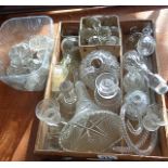 Assorted antique cut-glass decanter stoppers, bottles etc