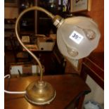 Art Nouveau style desk lamp with glass shade