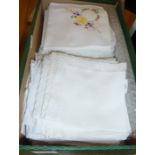 Collection of assorted embroidered linen and lace hankies