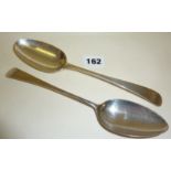 Georgian silver tablespoons, both London, Samuel Goodbehere and Edward Wigan 1788, Thomas Edwards