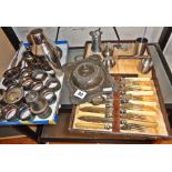 Assorted silver-plated items, inc. cocktail shaker etc.