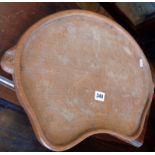 Robert Thompson (Mouseman) carved oak kidney-shaped tray, decorated with his trademark mouse