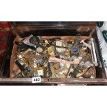 Large tin cash box full of vintage wristwatches including Sekonda, Casio etc