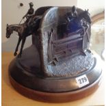 A limited edition equestrian bronze sculpture by Judy BOYT depicting three studies of horsewoman