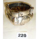 Unusual Arts & Crafts hallmarked silver bowl, Sheffield 1909, Henry Wilkinson, approx. 9cm in