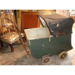 A French pre-war coach built pram by Bouquie & Co of Perigueux