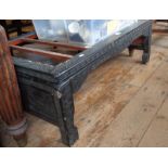 Oriental carved and Japanned wood stool frame