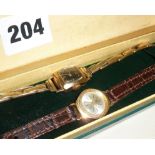 Two vintage ladies' watches, one 9ct gold cased, rolled gold bracelet and another Smiths with