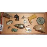 Good collection of miniature mouse figures, inc. 925 silver, bronze, ceramic, carved stone, Vesta