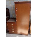 1950s gentleman's wardrobe and chest of drawers unit