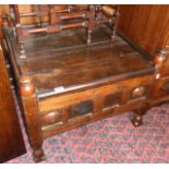 19th century Afghanistan Dowry Chest/Table on turned feet with storage compartment, 2' square x