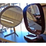 Durlston Designs 1960's teak and steel Modernist standing mirror, designed by Robert Welch or Owen