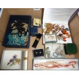 Good lot of costume and other jewellery, inc. silver and amber pendants, bracelet, coral necklace