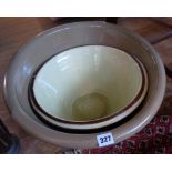 Large earthenware mixing bowl and a terracotta creamer