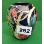 Moorcroft Vase, 4" high, 'Queens Choice', fig, grape and peach pattern, c.2000