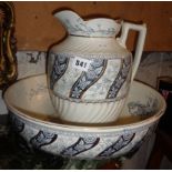 Victorian jug and basin, 'Chatsworth' pattern